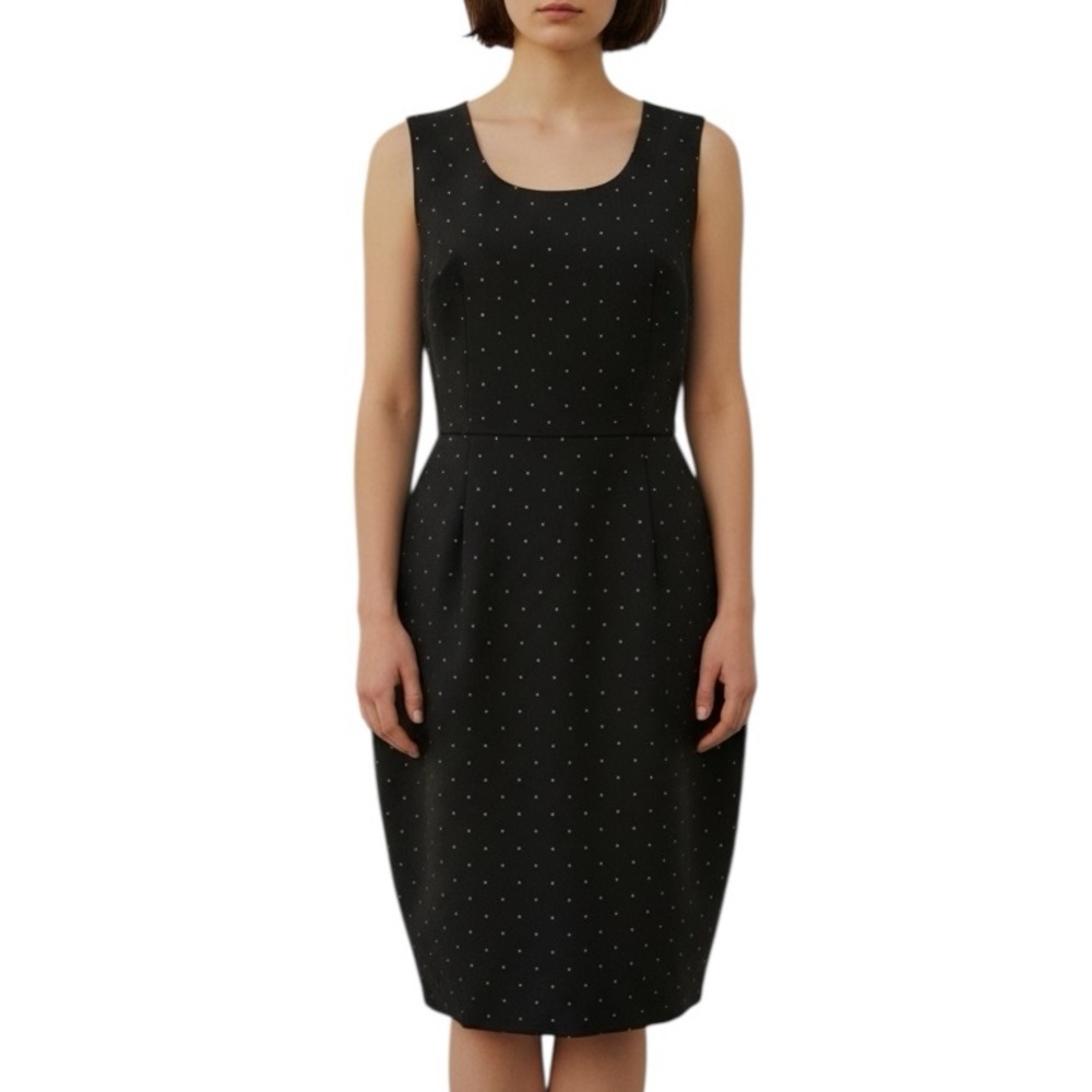 ELLE Dress NEW Size 10 Black Polka Dots Sleeveless Figure Hugging NWT